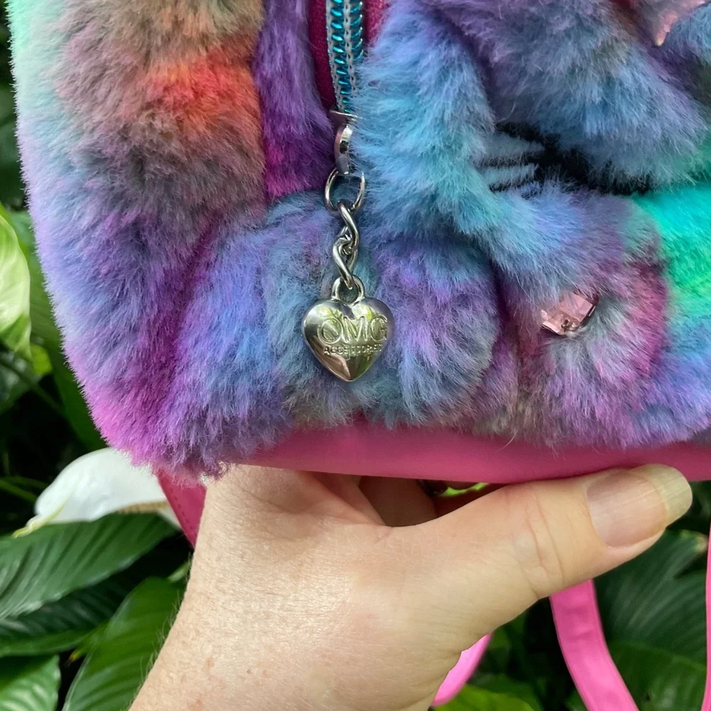 OMG Accessories Small Colorful Pearl Jeweled Backpack